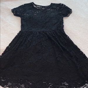 black dress with lace over-lay!